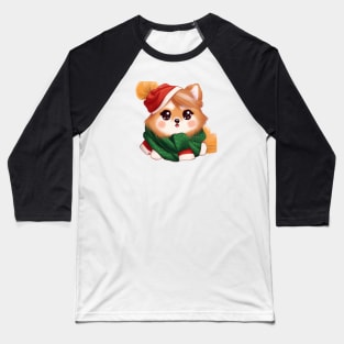 Cute Pomeranian Drawing Baseball T-Shirt